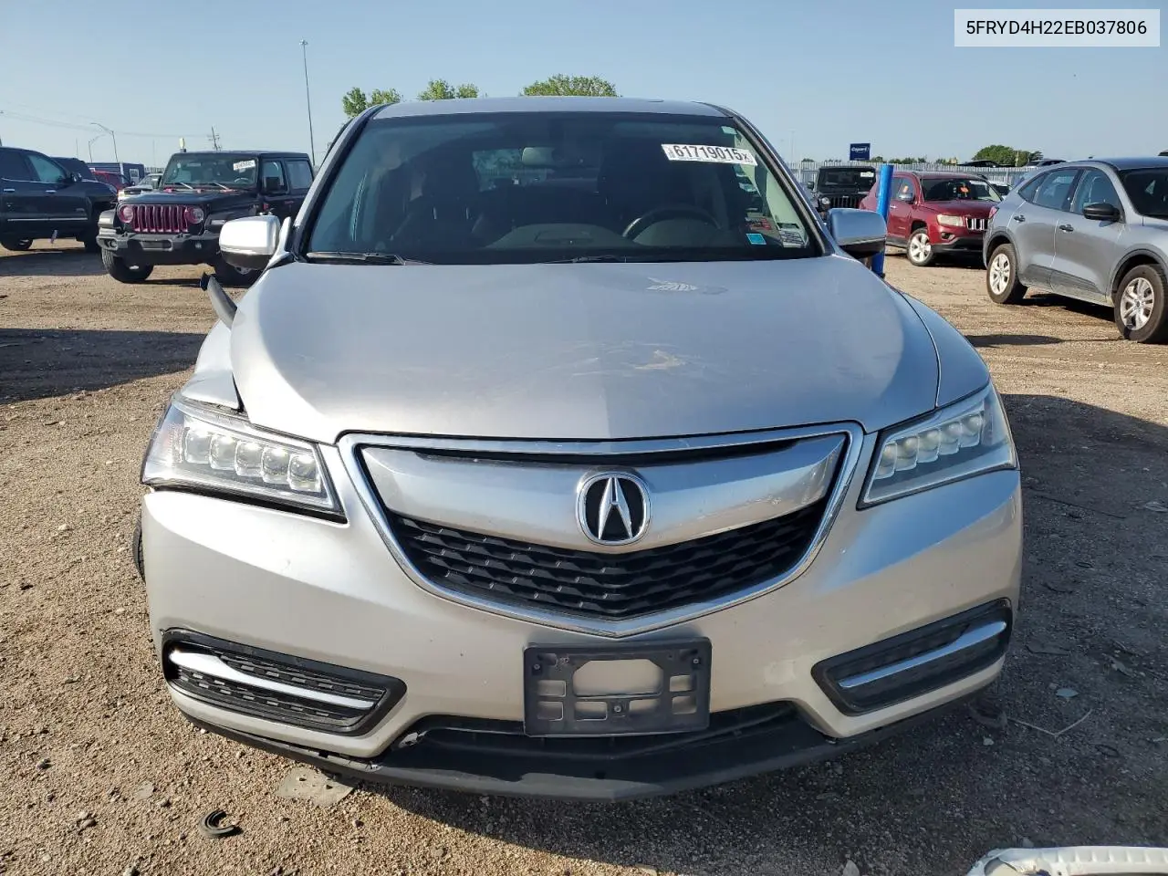 2014 Acura Mdx VIN: 5FRYD4H22EB037806 Lot: 61719015