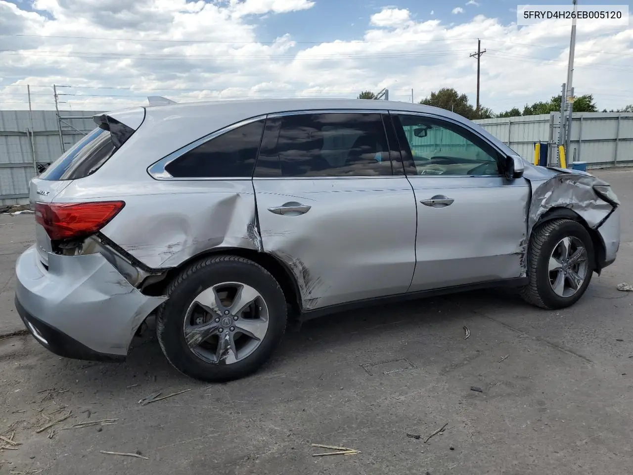 2014 Acura Mdx VIN: 5FRYD4H26EB005120 Lot: 61783645
