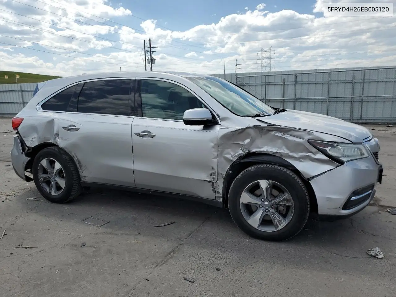 2014 Acura Mdx VIN: 5FRYD4H26EB005120 Lot: 61783645