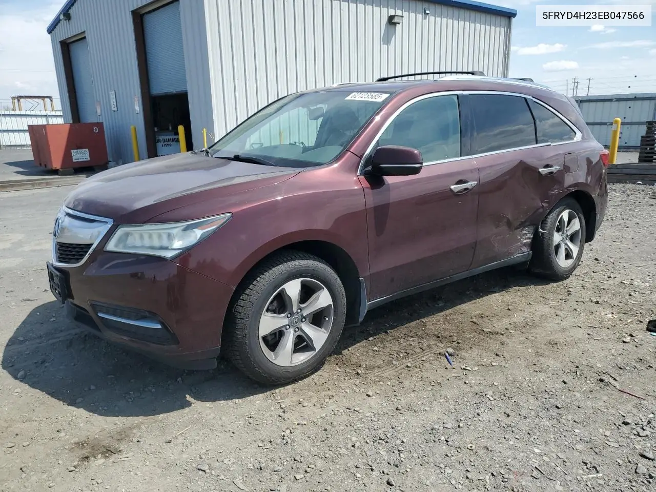 2014 Acura Mdx VIN: 5FRYD4H23EB047566 Lot: 62123585