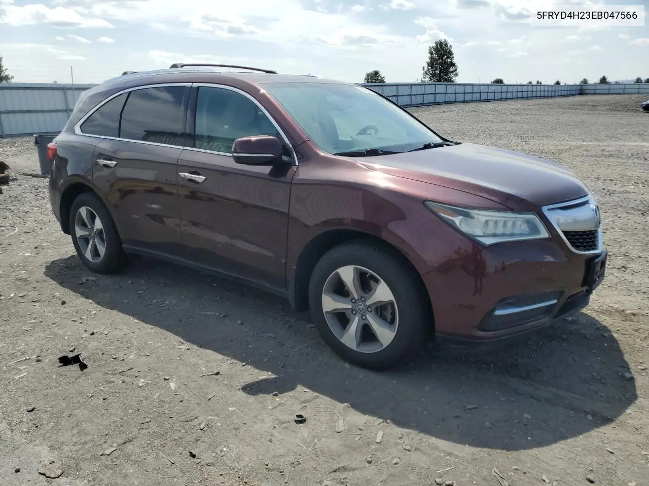 2014 Acura Mdx VIN: 5FRYD4H23EB047566 Lot: 62123585