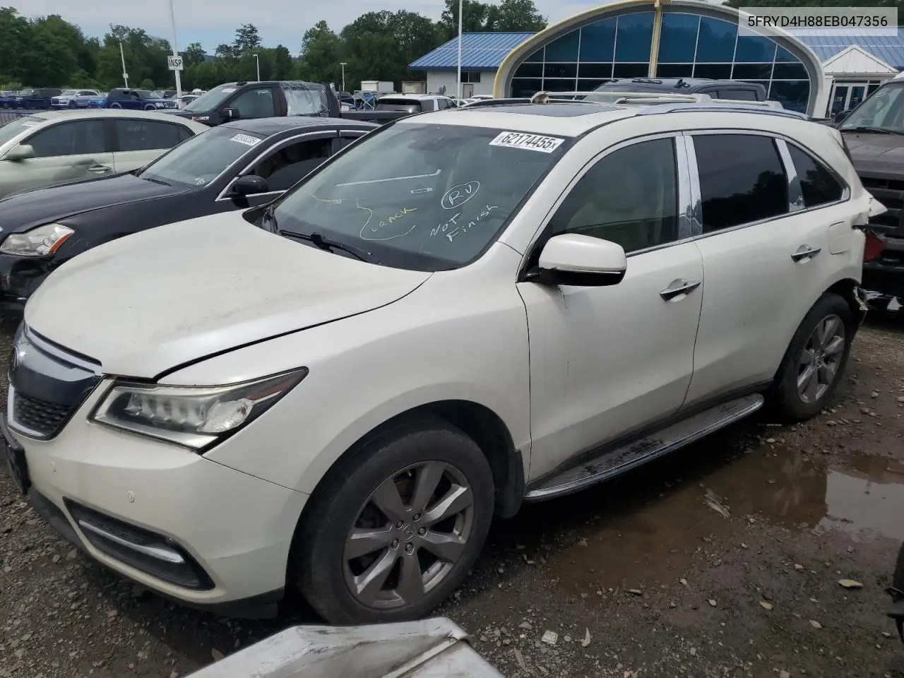 2014 Acura Mdx Advance VIN: 5FRYD4H88EB047356 Lot: 62174455