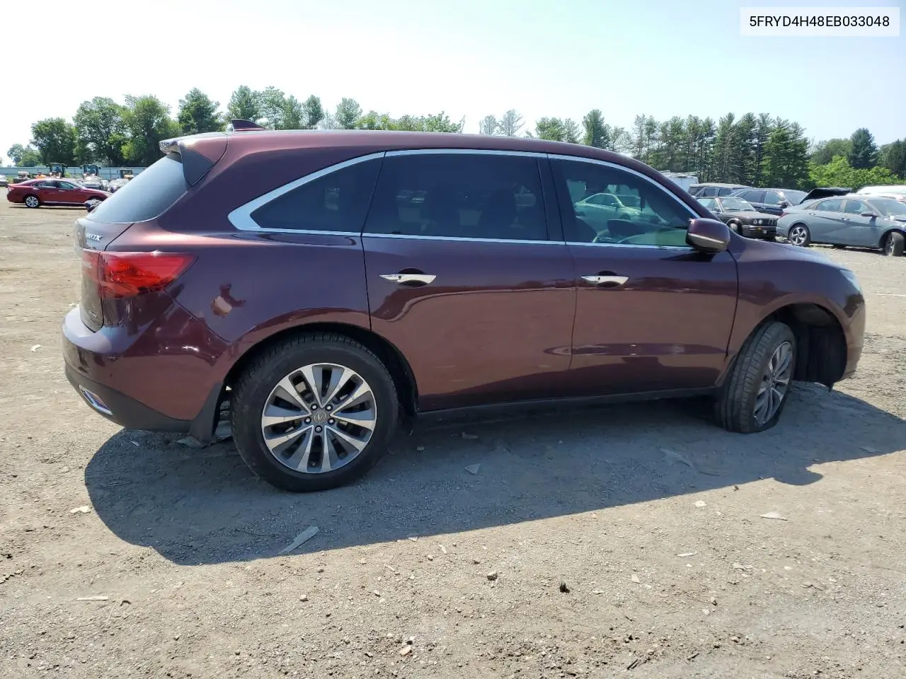 2014 Acura Mdx Technology VIN: 5FRYD4H48EB033048 Lot: 62376795