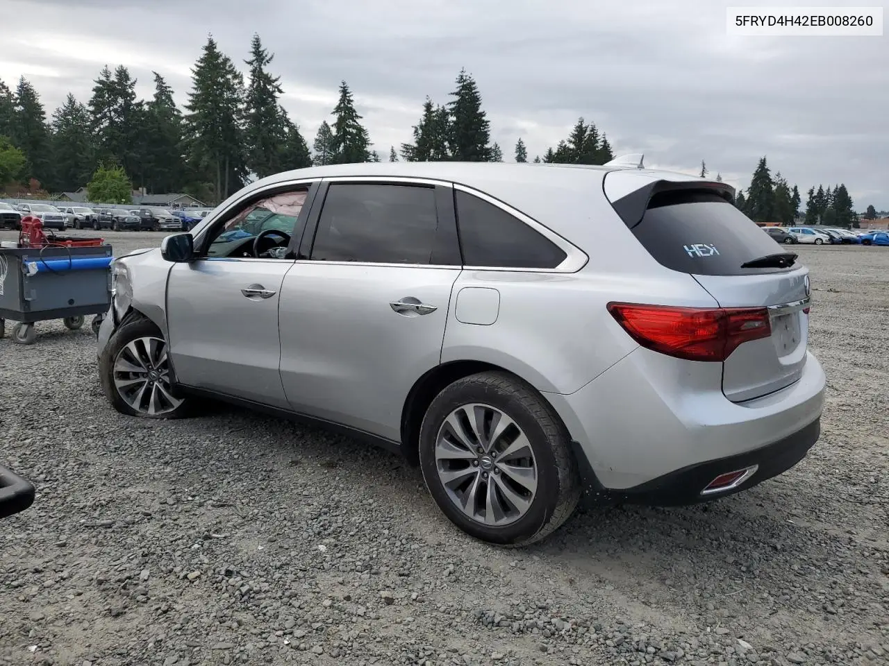 2014 Acura Mdx Technology VIN: 5FRYD4H42EB008260 Lot: 62508895