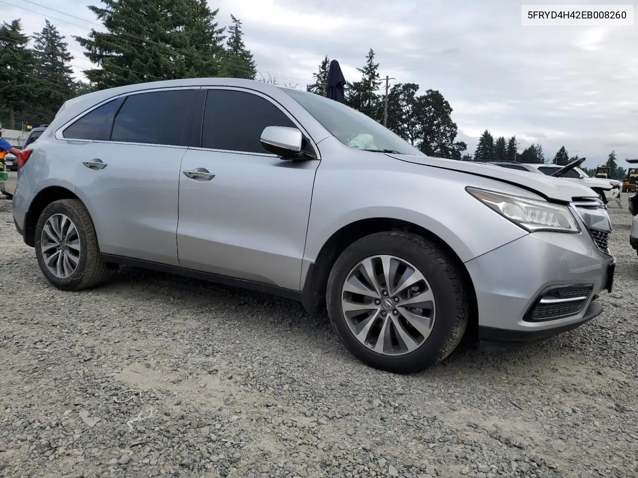 2014 Acura Mdx Technology VIN: 5FRYD4H42EB008260 Lot: 62508895