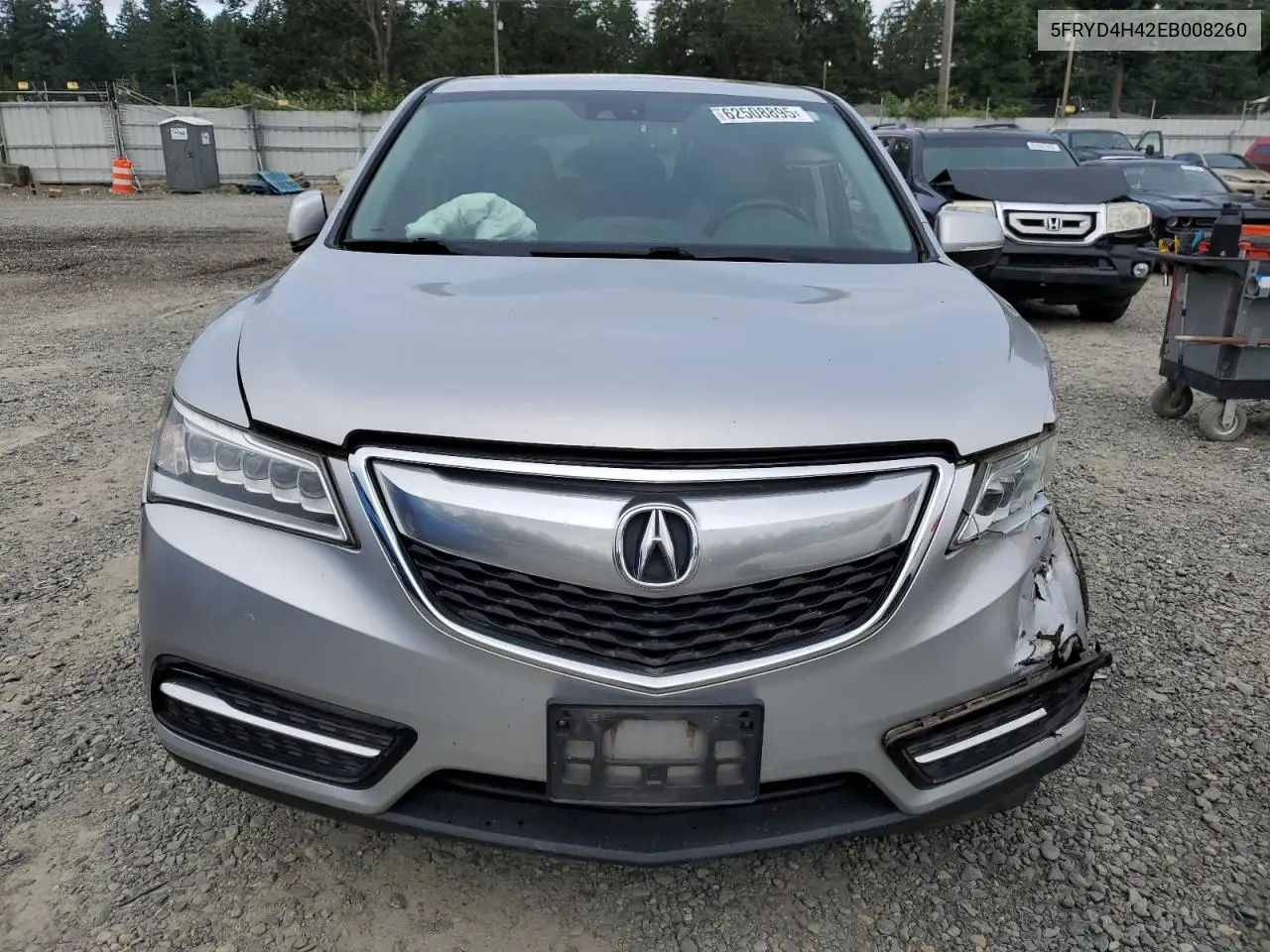 2014 Acura Mdx Technology VIN: 5FRYD4H42EB008260 Lot: 62508895