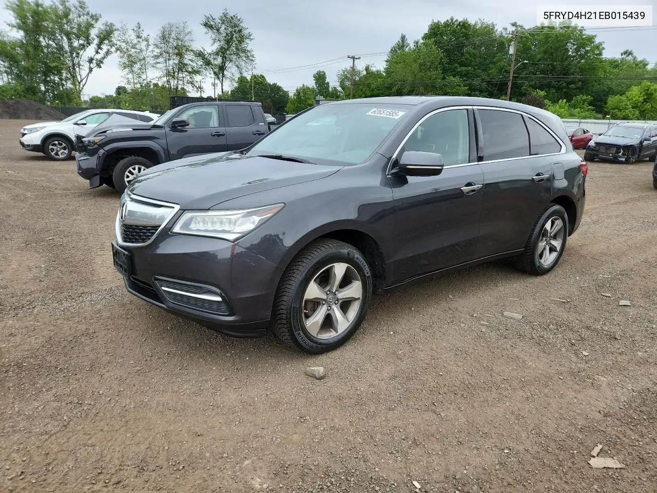 2014 Acura Mdx VIN: 5FRYD4H21EB015439 Lot: 62651585