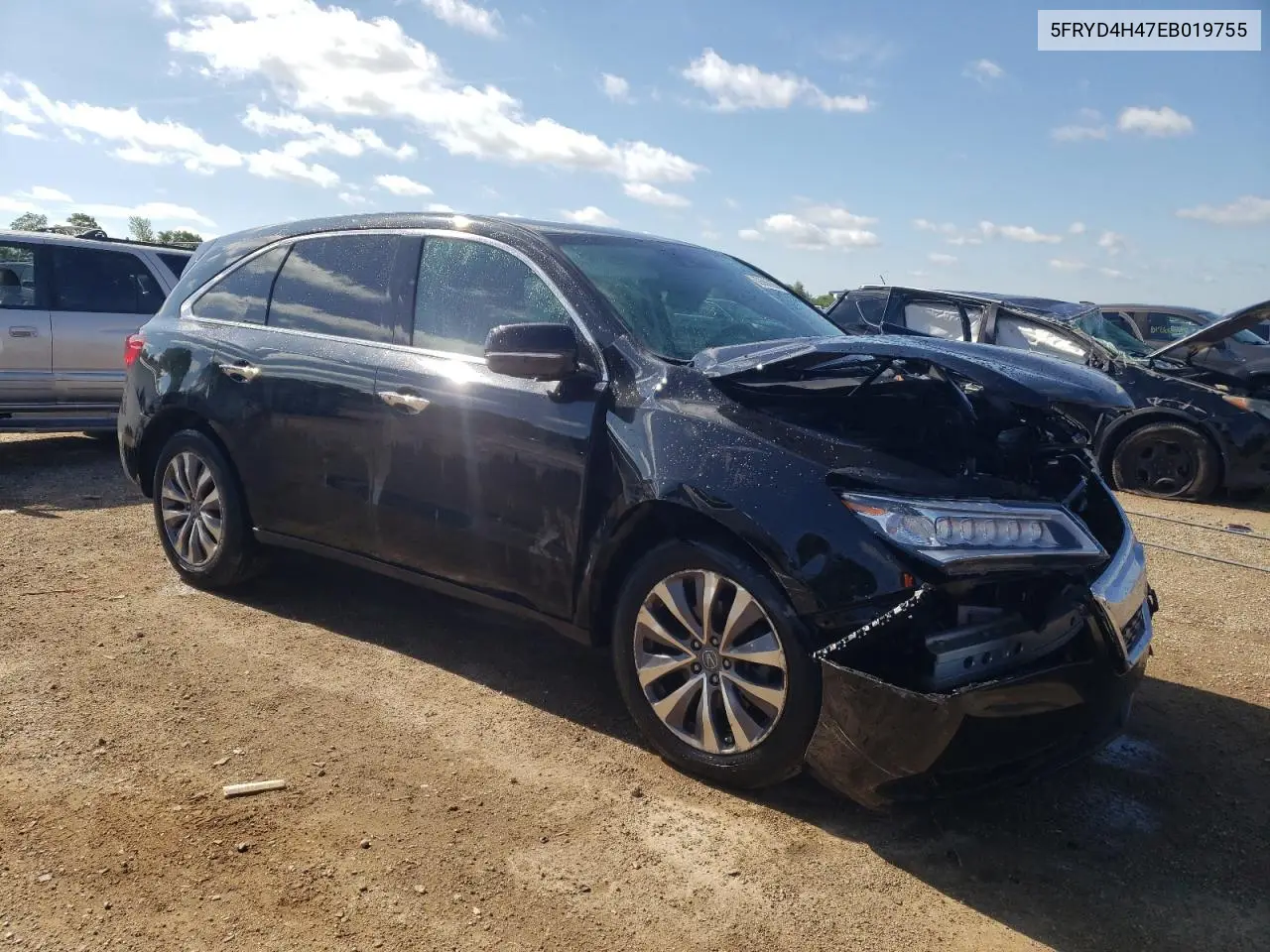 2014 Acura Mdx Technology VIN: 5FRYD4H47EB019755 Lot: 62686265