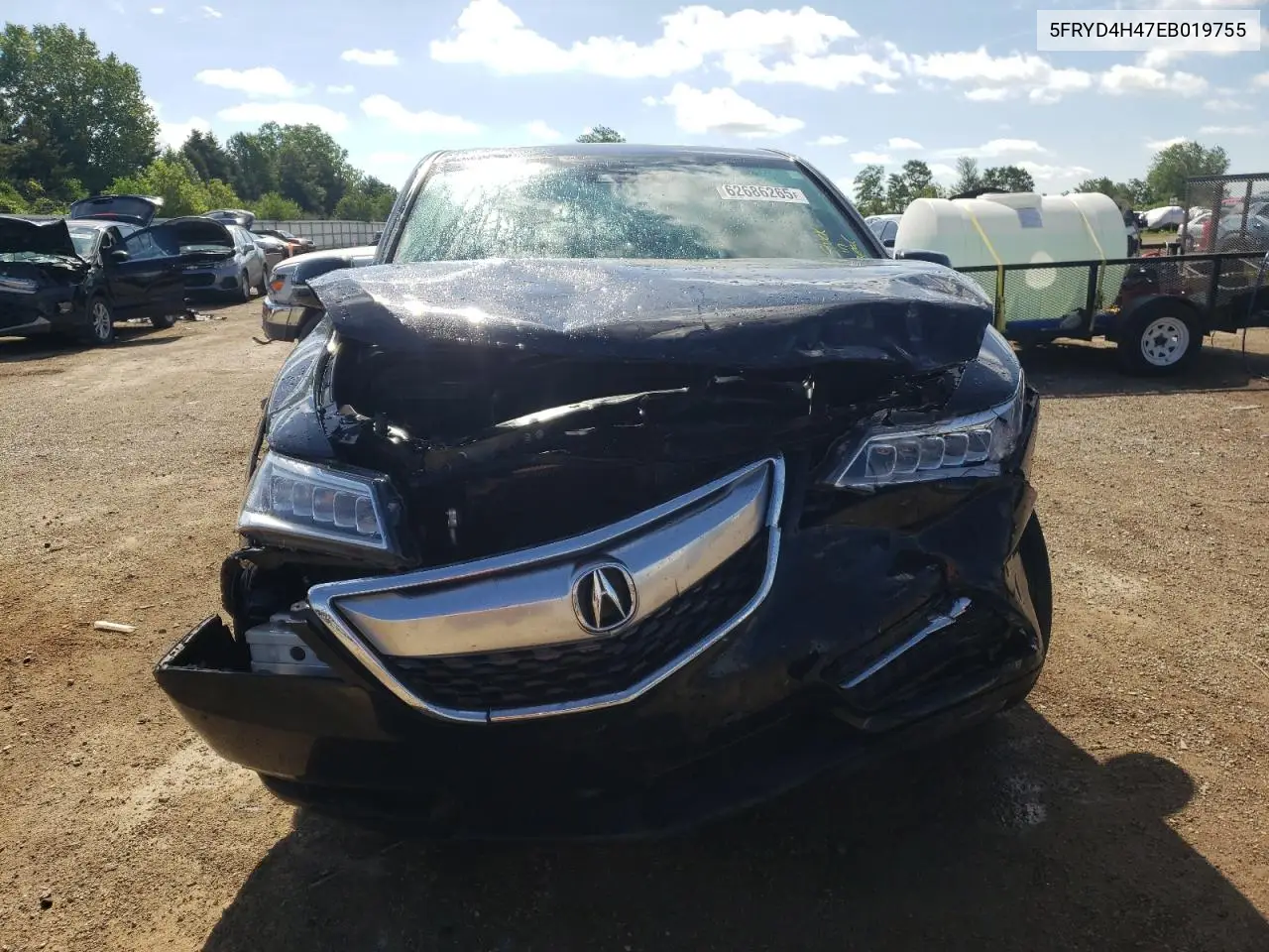 2014 Acura Mdx Technology VIN: 5FRYD4H47EB019755 Lot: 62686265