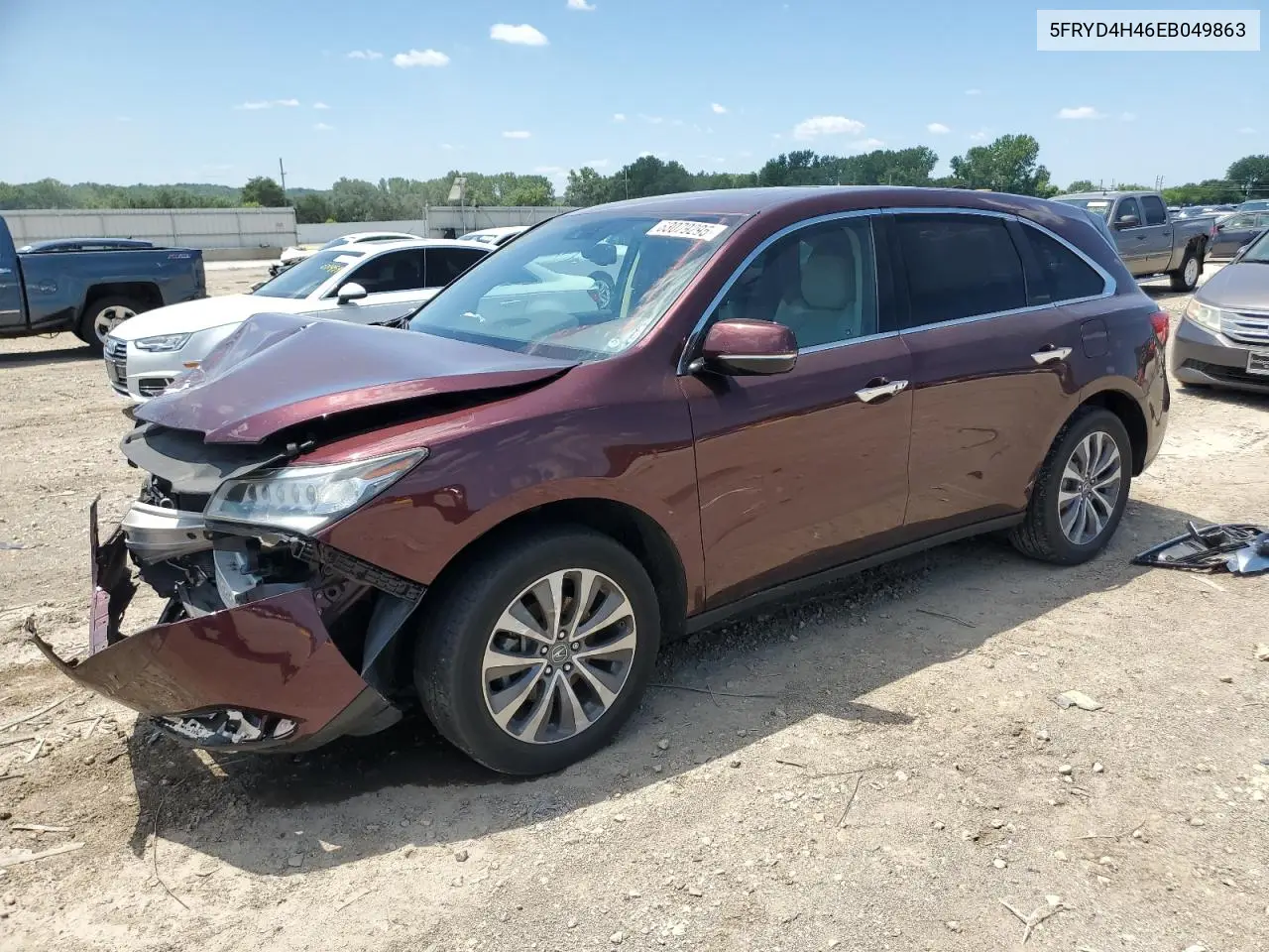 2014 Acura Mdx Technology VIN: 5FRYD4H46EB049863 Lot: 63079295