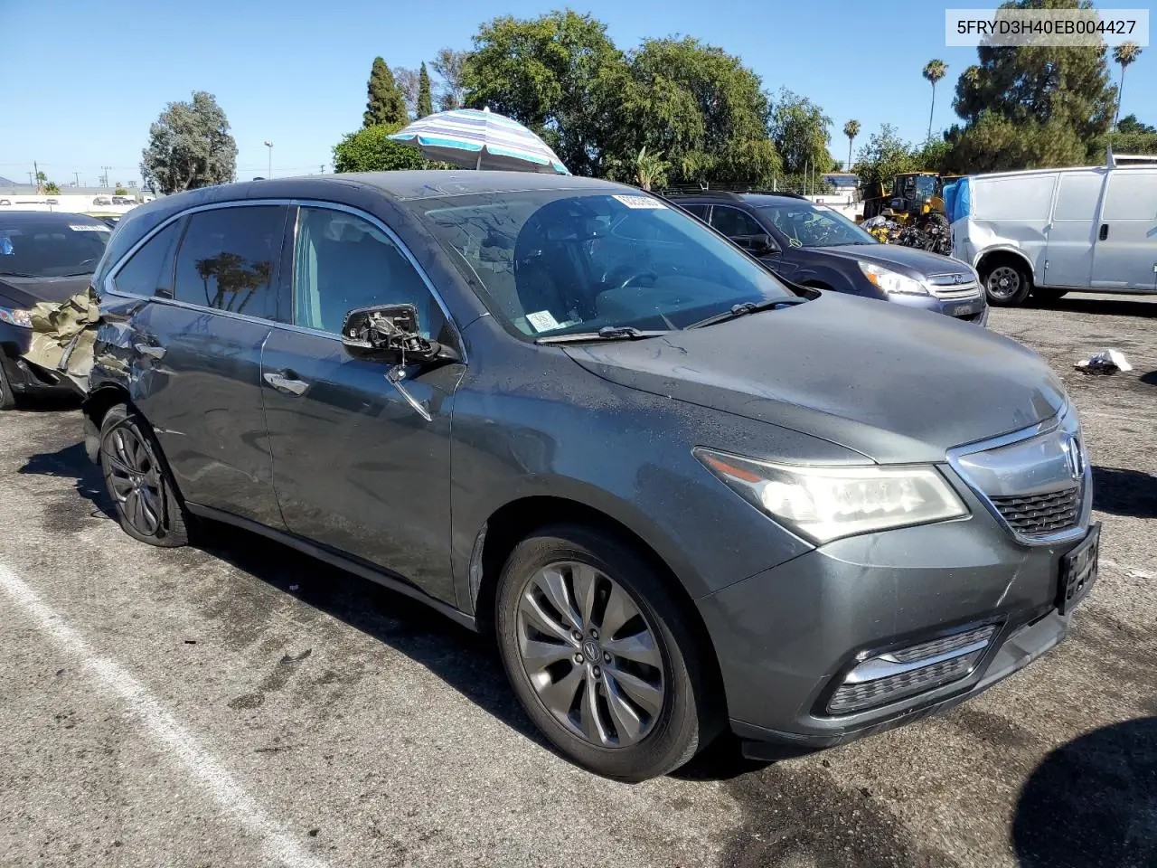 2014 Acura Mdx Technology VIN: 5FRYD3H40EB004427 Lot: 63257805