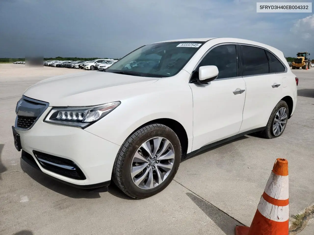 2014 Acura Mdx Technology VIN: 5FRYD3H40EB004332 Lot: 63332545