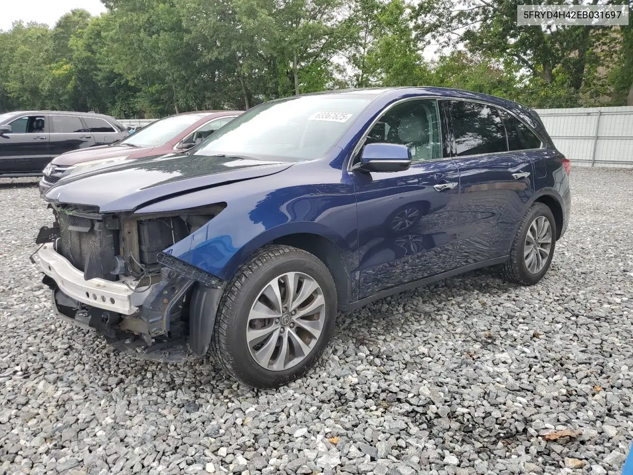 2014 Acura Mdx Technology VIN: 5FRYD4H42EB031697 Lot: 63367625