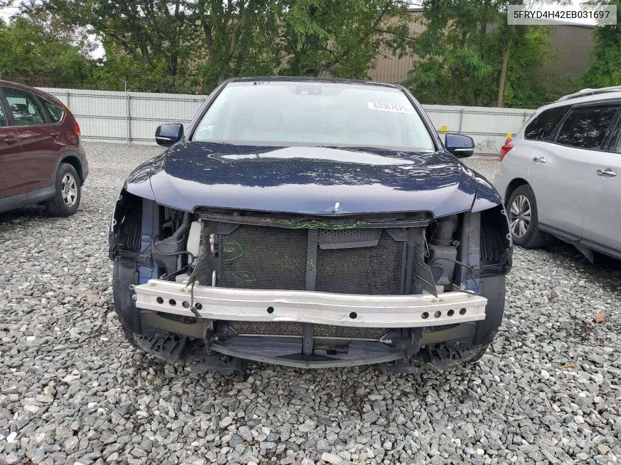 2014 Acura Mdx Technology VIN: 5FRYD4H42EB031697 Lot: 63367625