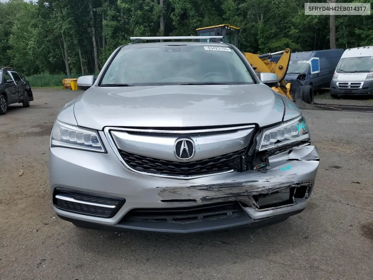 2014 Acura Mdx Technology VIN: 5FRYD4H42EB014317 Lot: 63423155