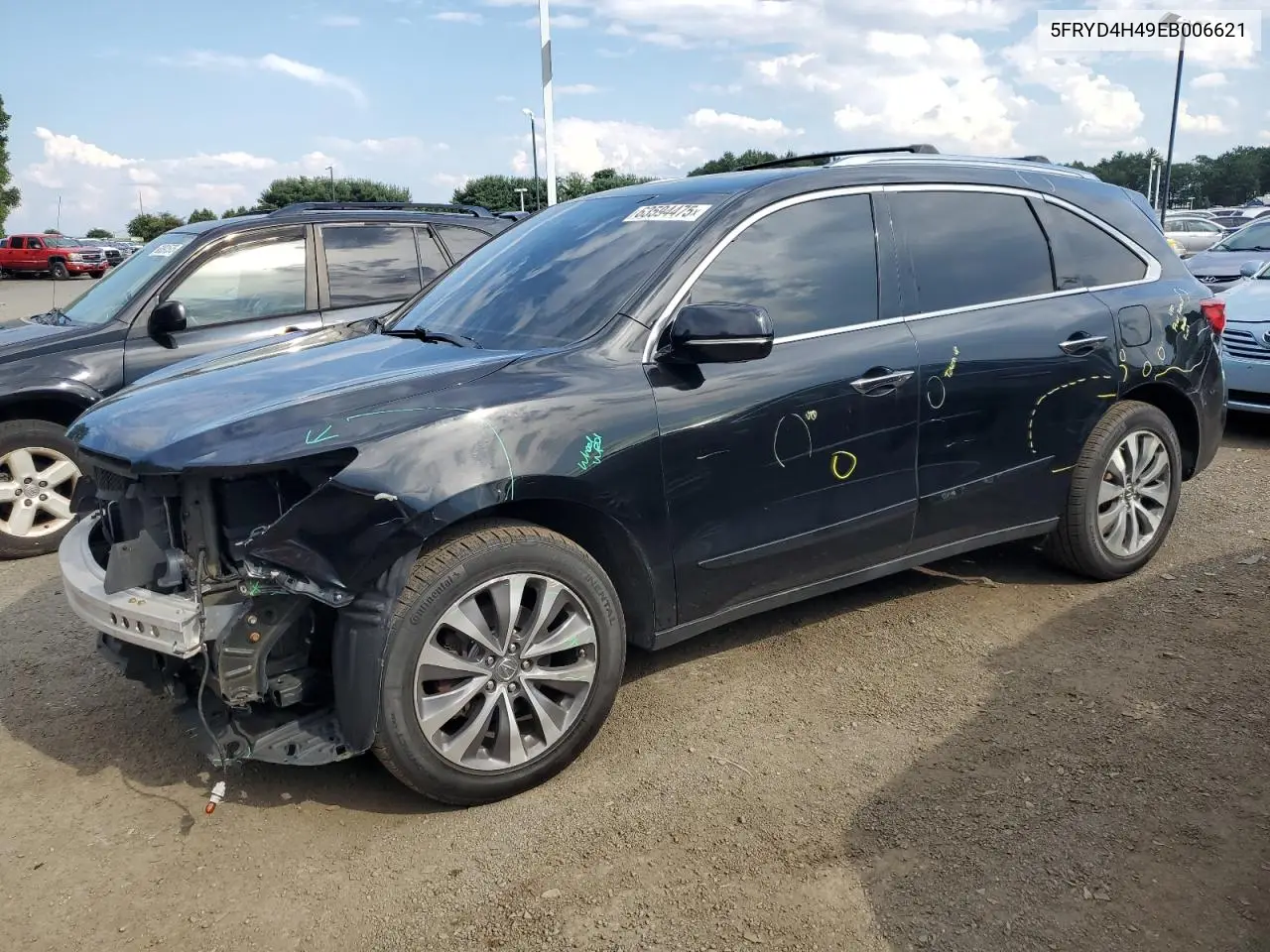 2014 Acura Mdx Technology VIN: 5FRYD4H49EB006621 Lot: 63594475