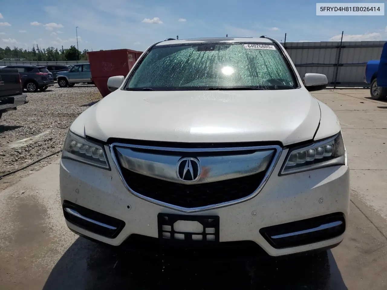 2014 Acura Mdx Advance VIN: 5FRYD4H81EB026414 Lot: 64026805