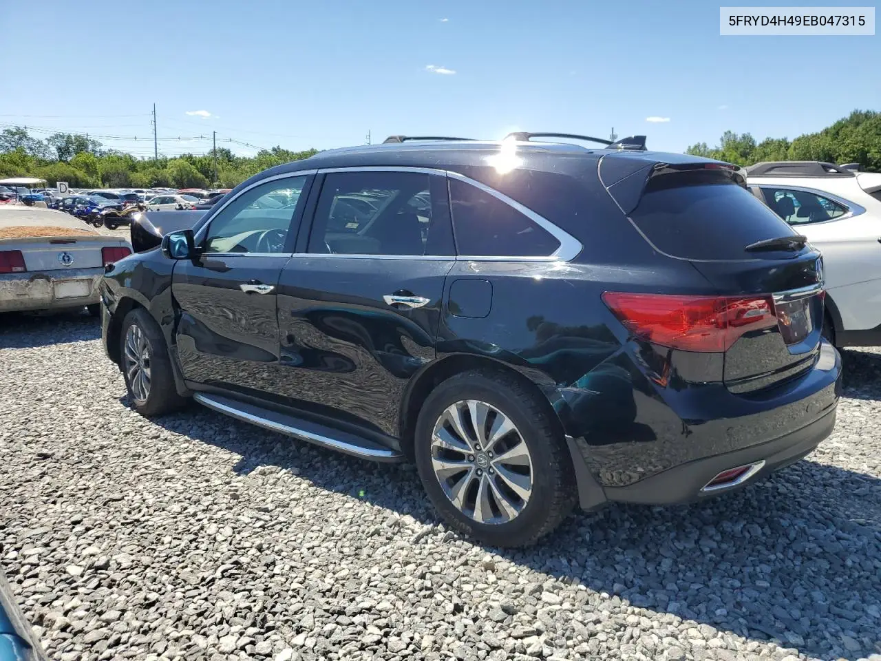 2014 Acura Mdx Technology VIN: 5FRYD4H49EB047315 Lot: 64139515