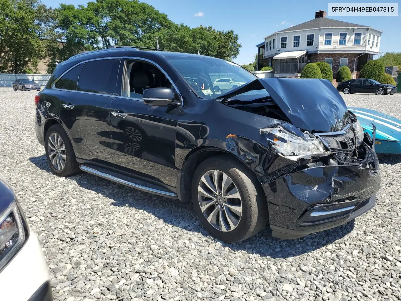 2014 Acura Mdx Technology VIN: 5FRYD4H49EB047315 Lot: 64139515