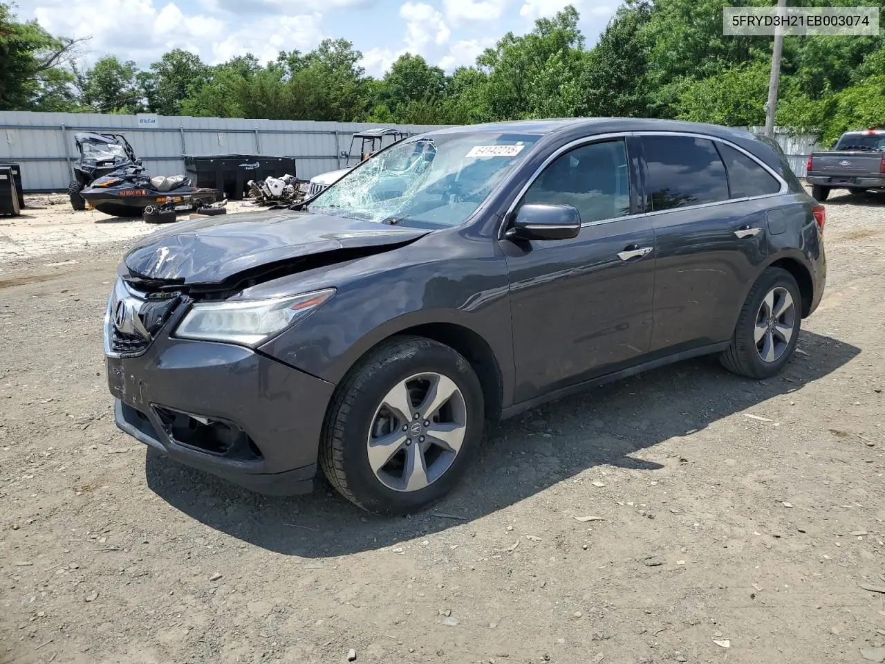 2014 Acura Mdx VIN: 5FRYD3H21EB003074 Lot: 64142215