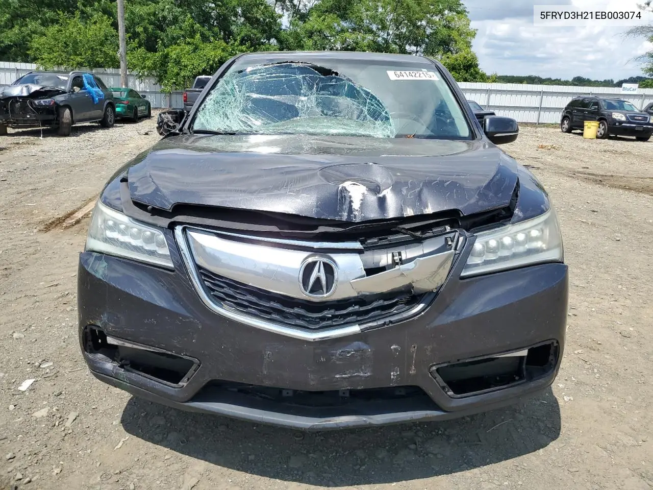 2014 Acura Mdx VIN: 5FRYD3H21EB003074 Lot: 64142215