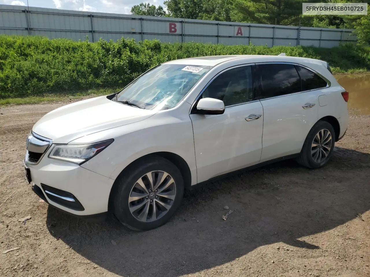 2014 Acura Mdx Technology VIN: 5FRYD3H45EB010725 Lot: 64377315