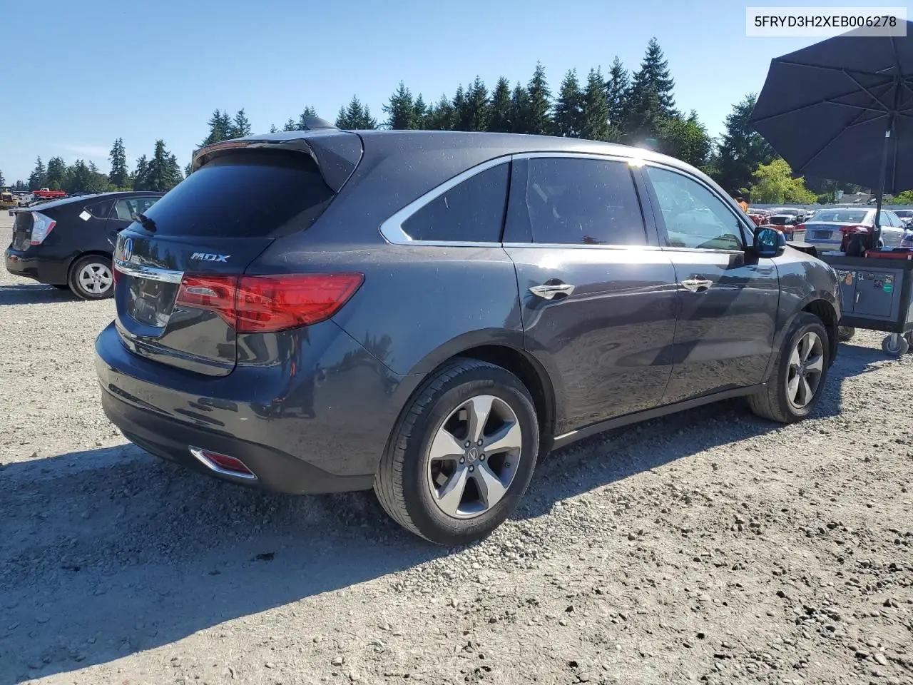 2014 Acura Mdx VIN: 5FRYD3H2XEB006278 Lot: 64420985