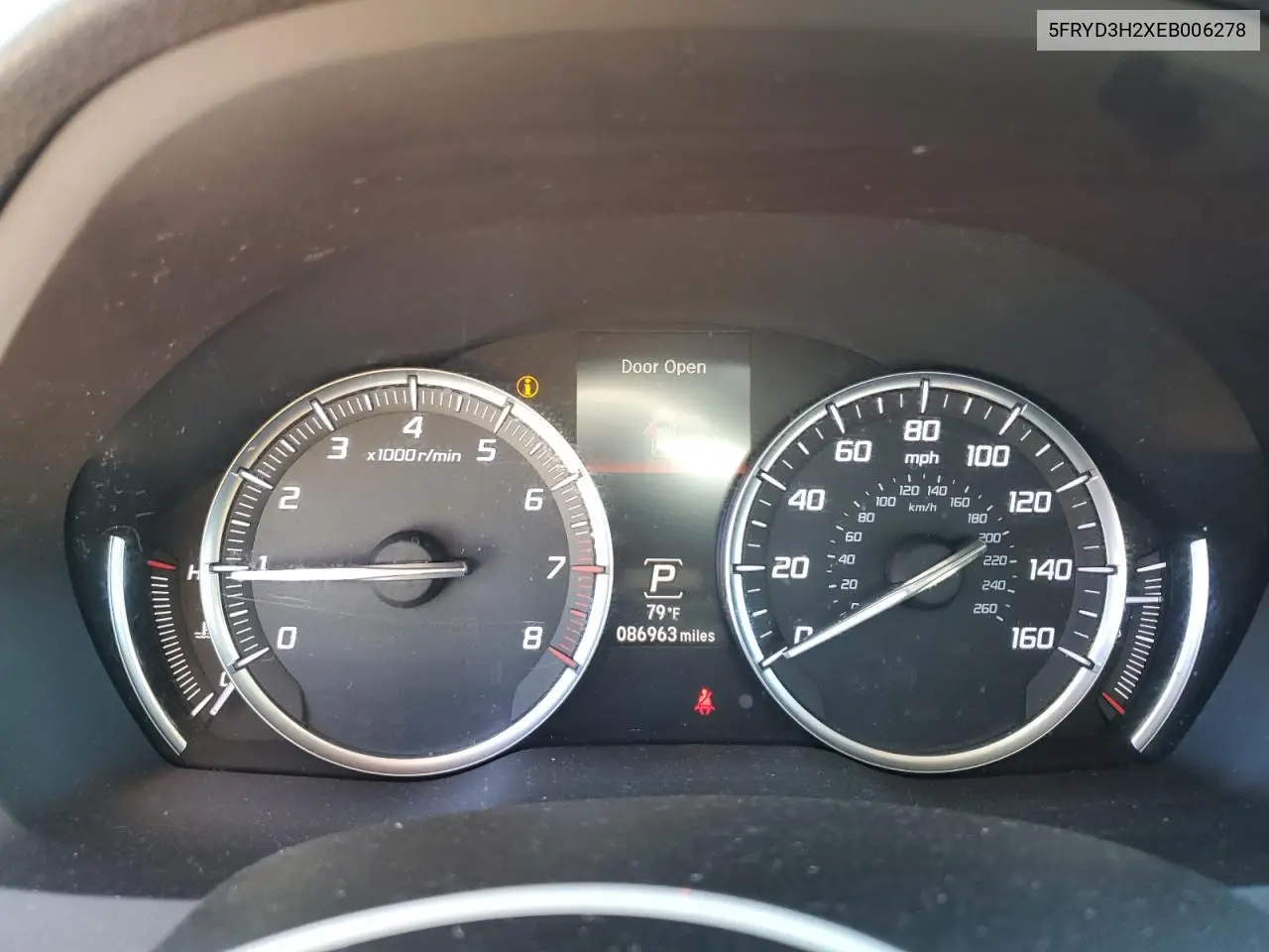 2014 Acura Mdx VIN: 5FRYD3H2XEB006278 Lot: 64420985