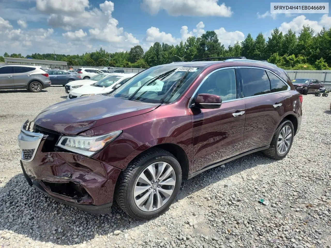 2014 Acura Mdx Technology VIN: 5FRYD4H41EB046689 Lot: 64669075