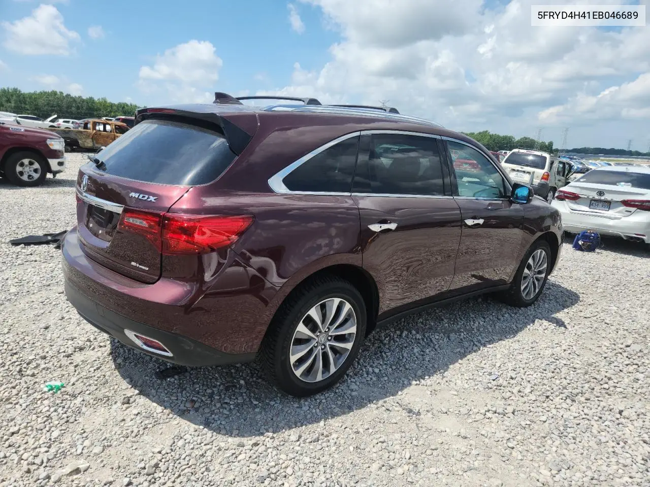 2014 Acura Mdx Technology VIN: 5FRYD4H41EB046689 Lot: 64669075