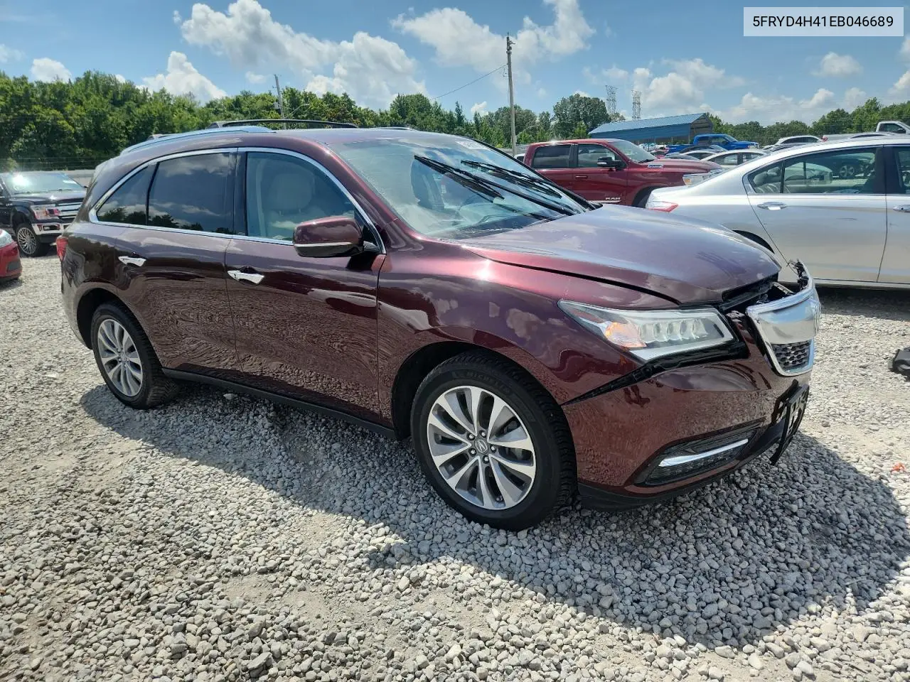2014 Acura Mdx Technology VIN: 5FRYD4H41EB046689 Lot: 64669075
