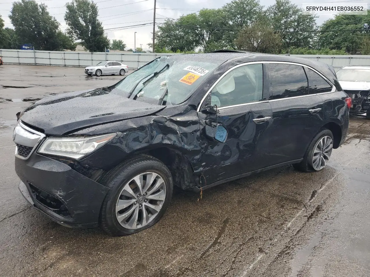 2014 Acura Mdx Technology VIN: 5FRYD4H41EB036552 Lot: 65048735