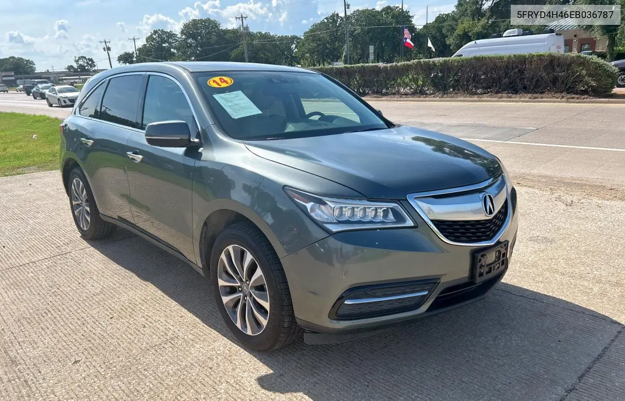 2014 Acura Mdx Technology VIN: 5FRYD4H46EB036787 Lot: 65081735