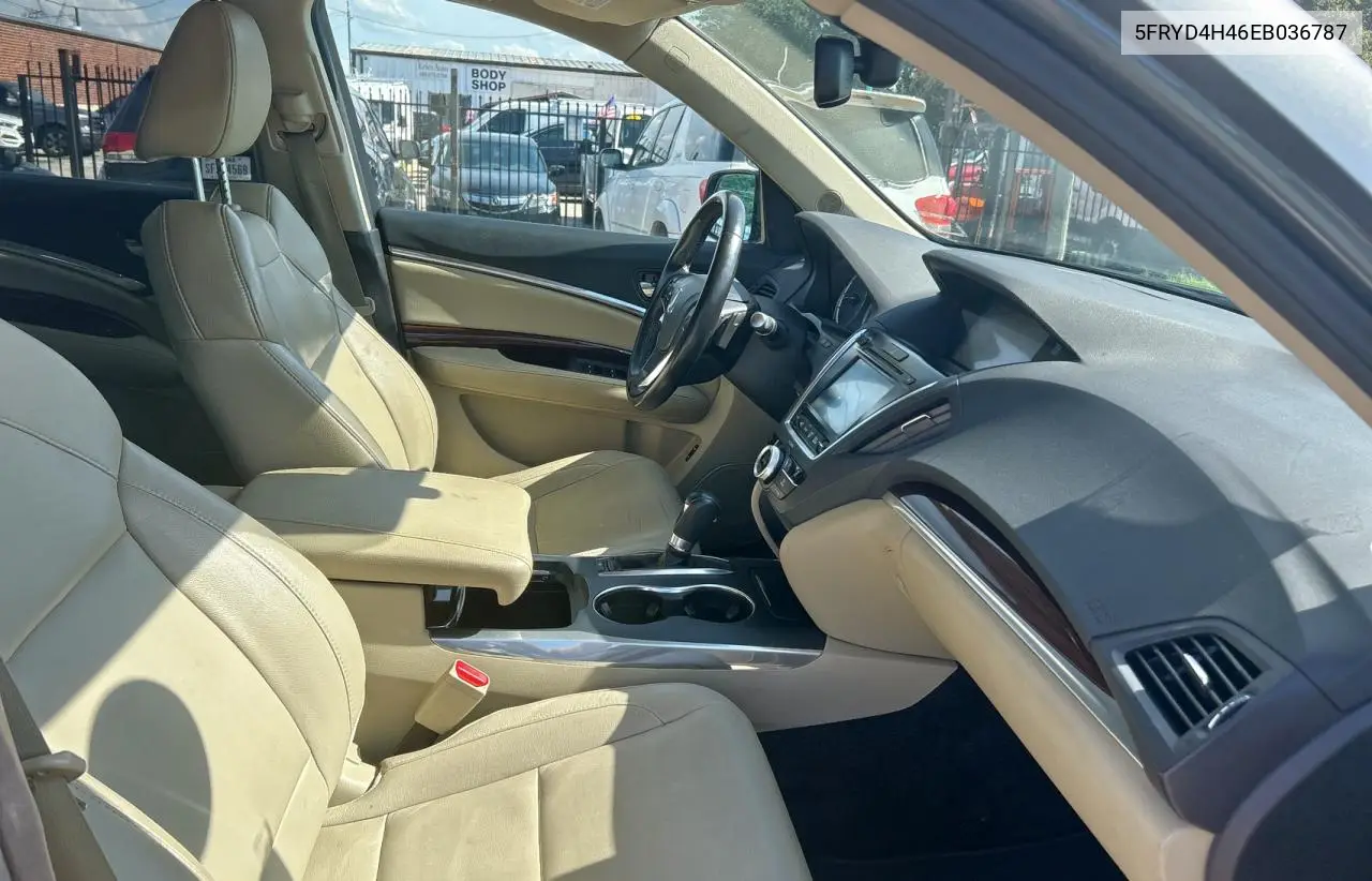2014 Acura Mdx Technology VIN: 5FRYD4H46EB036787 Lot: 65081735