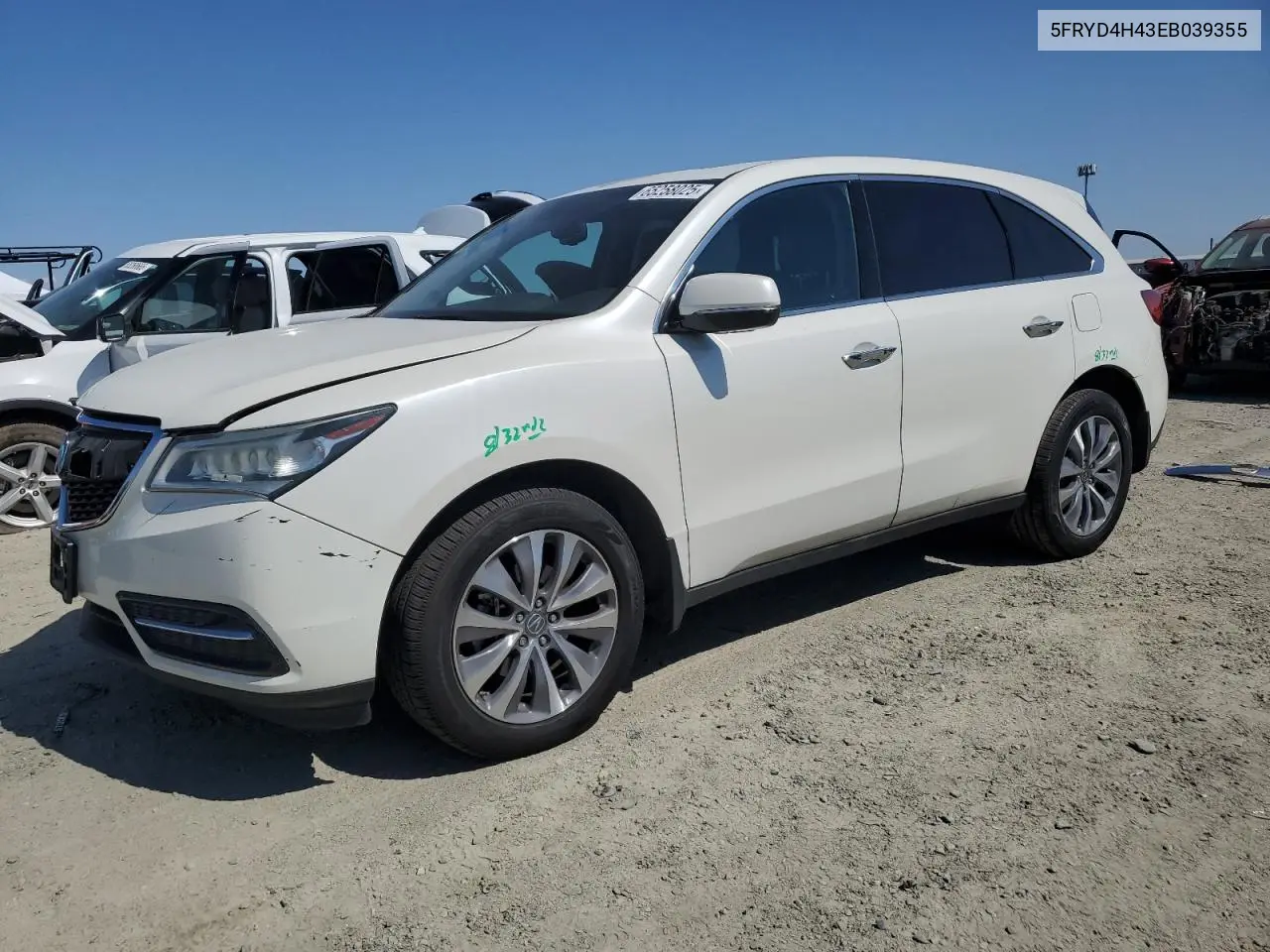 2014 Acura Mdx Technology VIN: 5FRYD4H43EB039355 Lot: 65258025