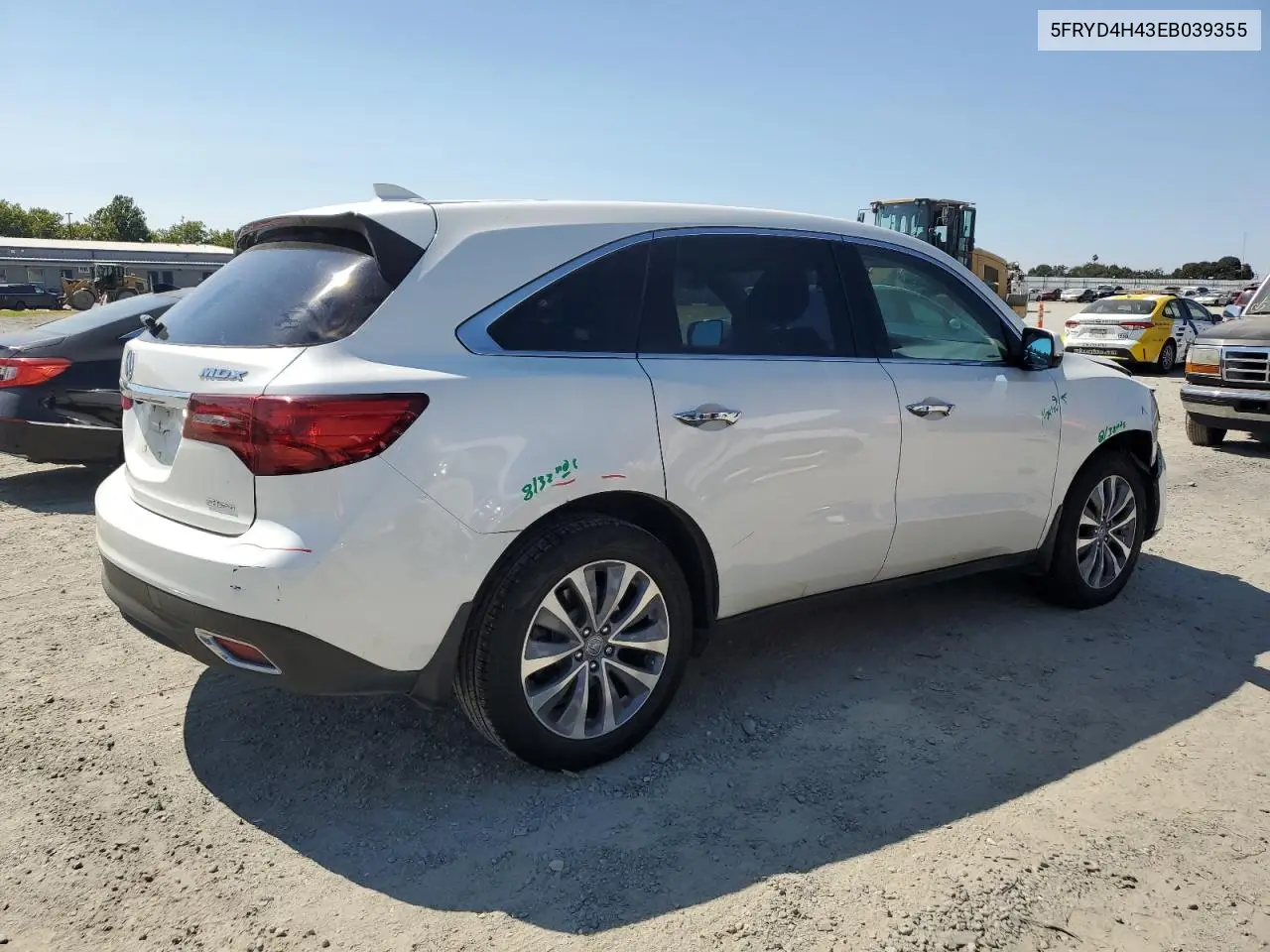 2014 Acura Mdx Technology VIN: 5FRYD4H43EB039355 Lot: 65258025