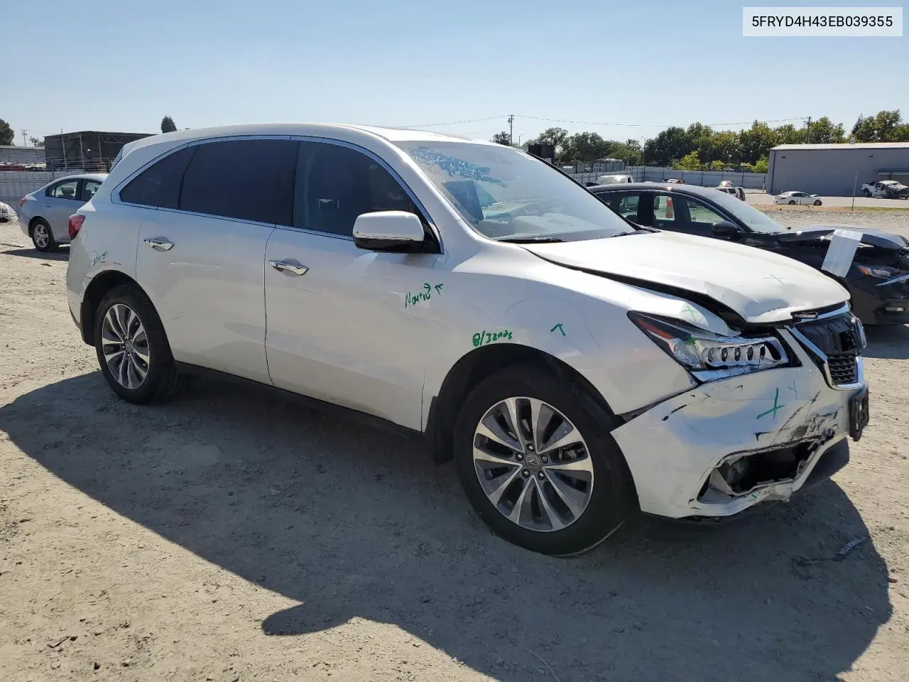 2014 Acura Mdx Technology VIN: 5FRYD4H43EB039355 Lot: 65258025