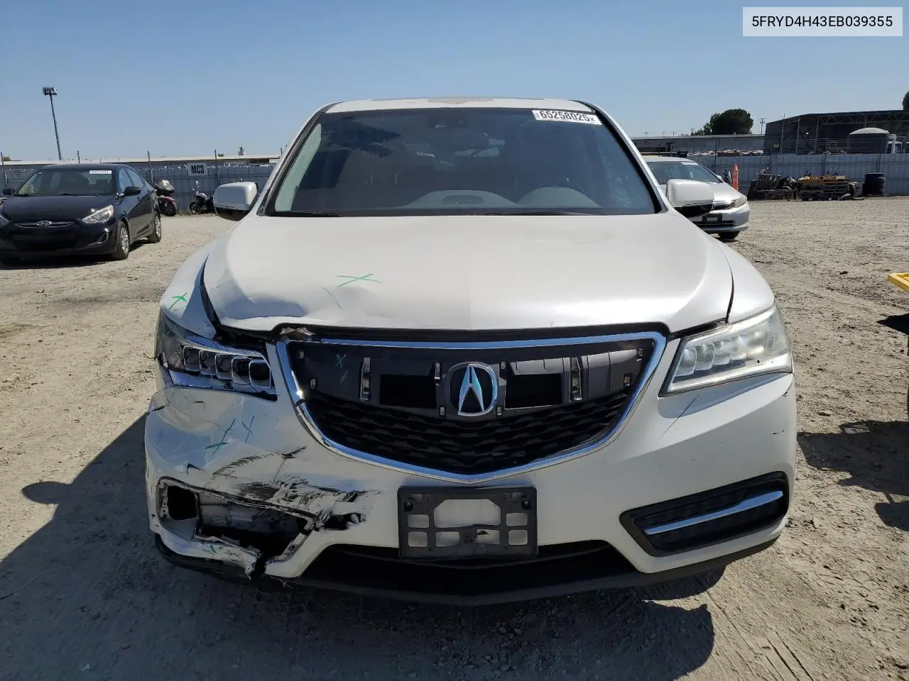 2014 Acura Mdx Technology VIN: 5FRYD4H43EB039355 Lot: 65258025