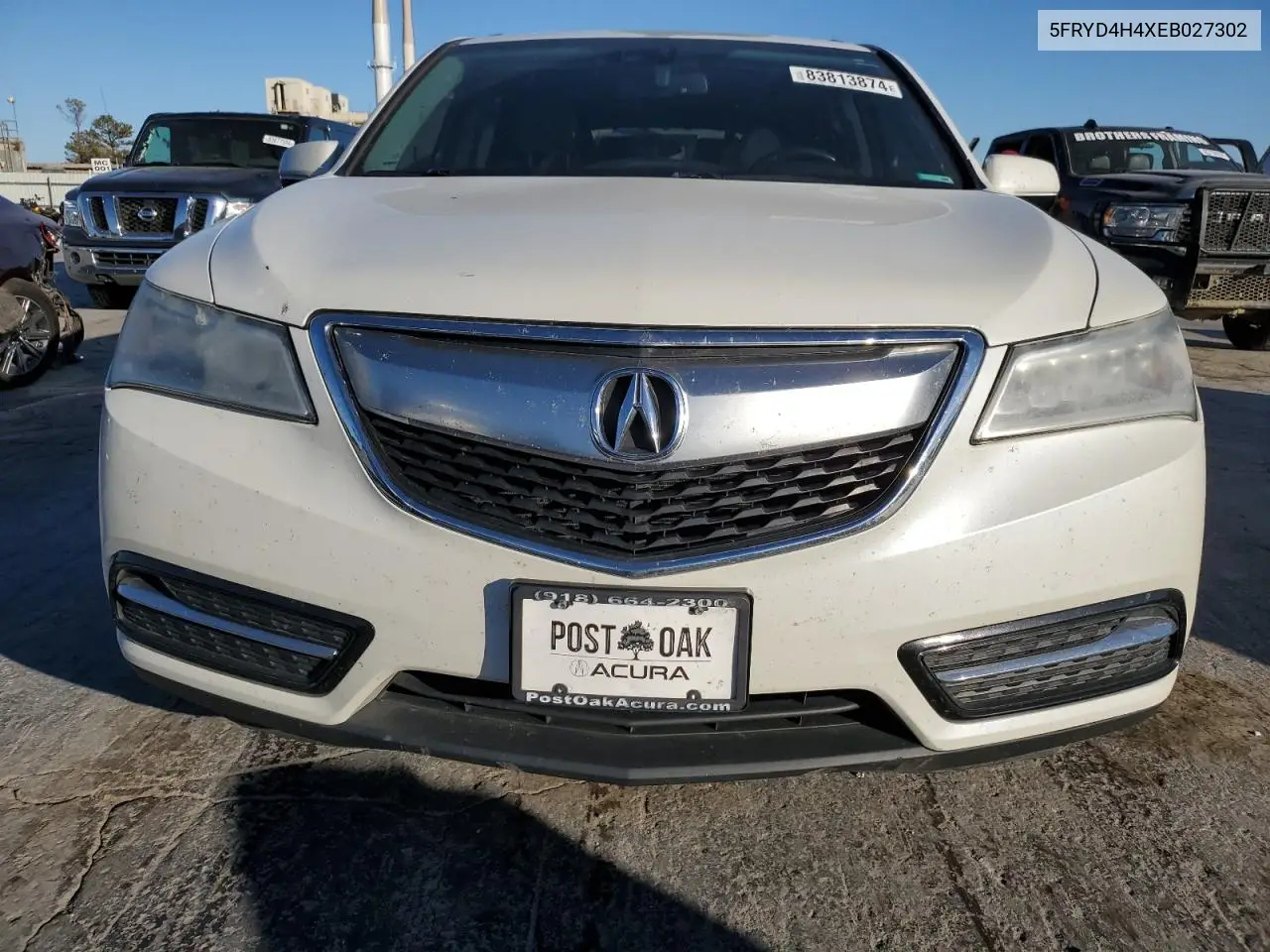 2014 Acura Mdx Technology VIN: 5FRYD4H4XEB027302 Lot: 83813874