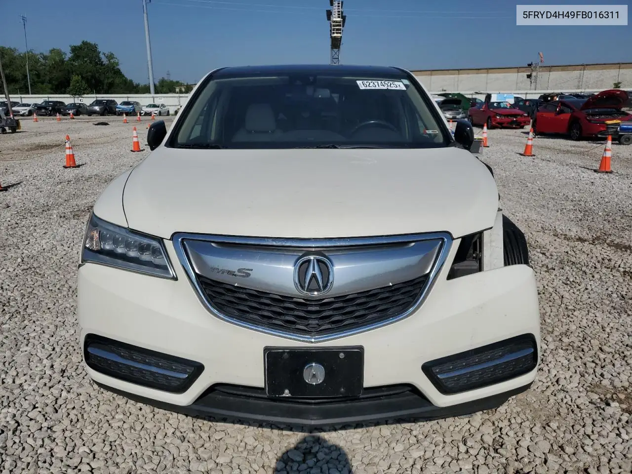 2015 Acura Mdx Technology VIN: 5FRYD4H49FB016311 Lot: 62374525