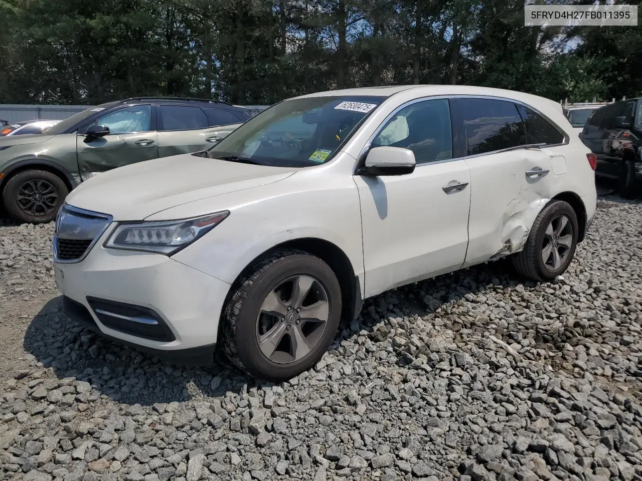 2015 Acura Mdx VIN: 5FRYD4H27FB011395 Lot: 62630475