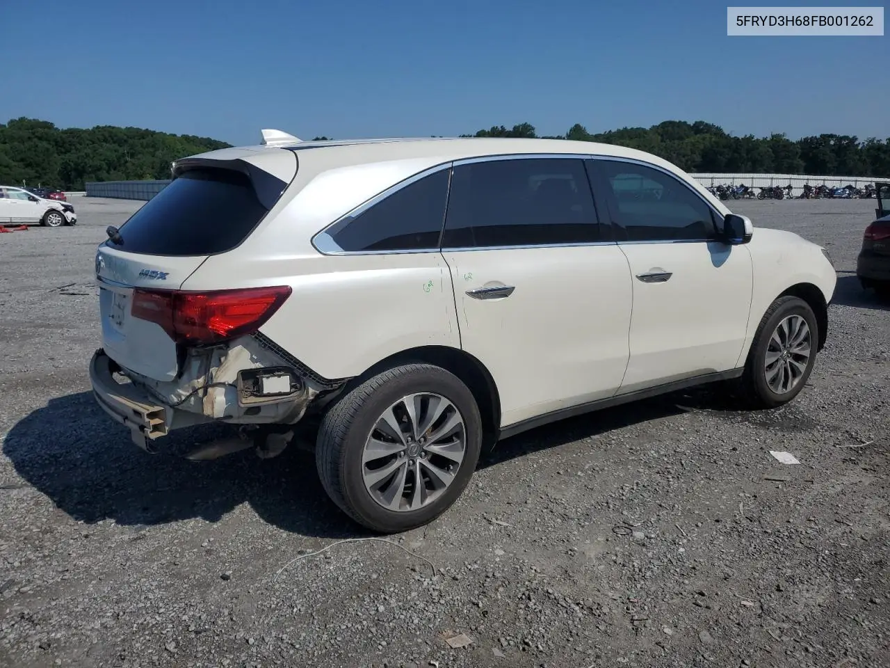 2015 Acura Mdx Technology VIN: 5FRYD3H68FB001262 Lot: 62733485