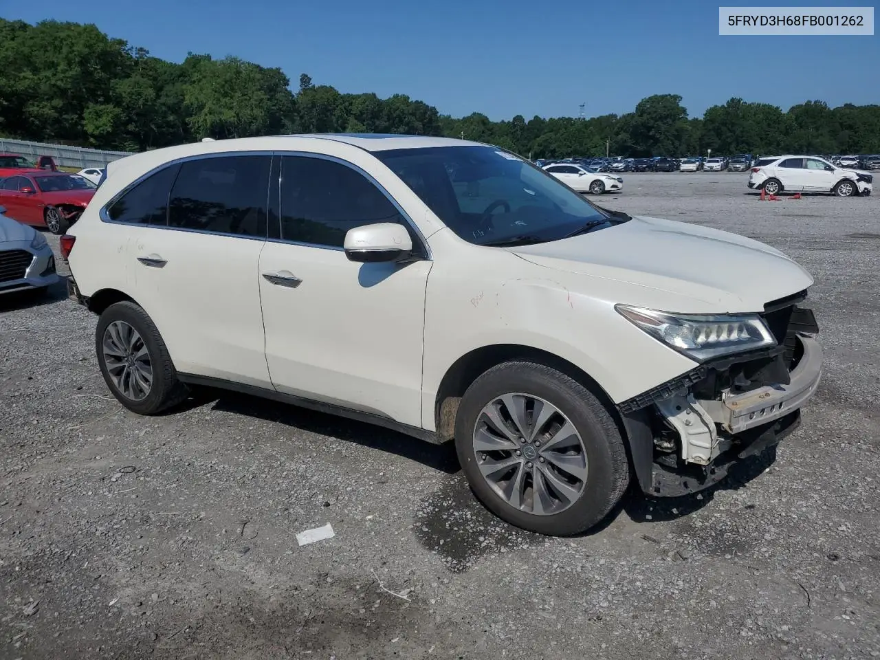 2015 Acura Mdx Technology VIN: 5FRYD3H68FB001262 Lot: 62733485