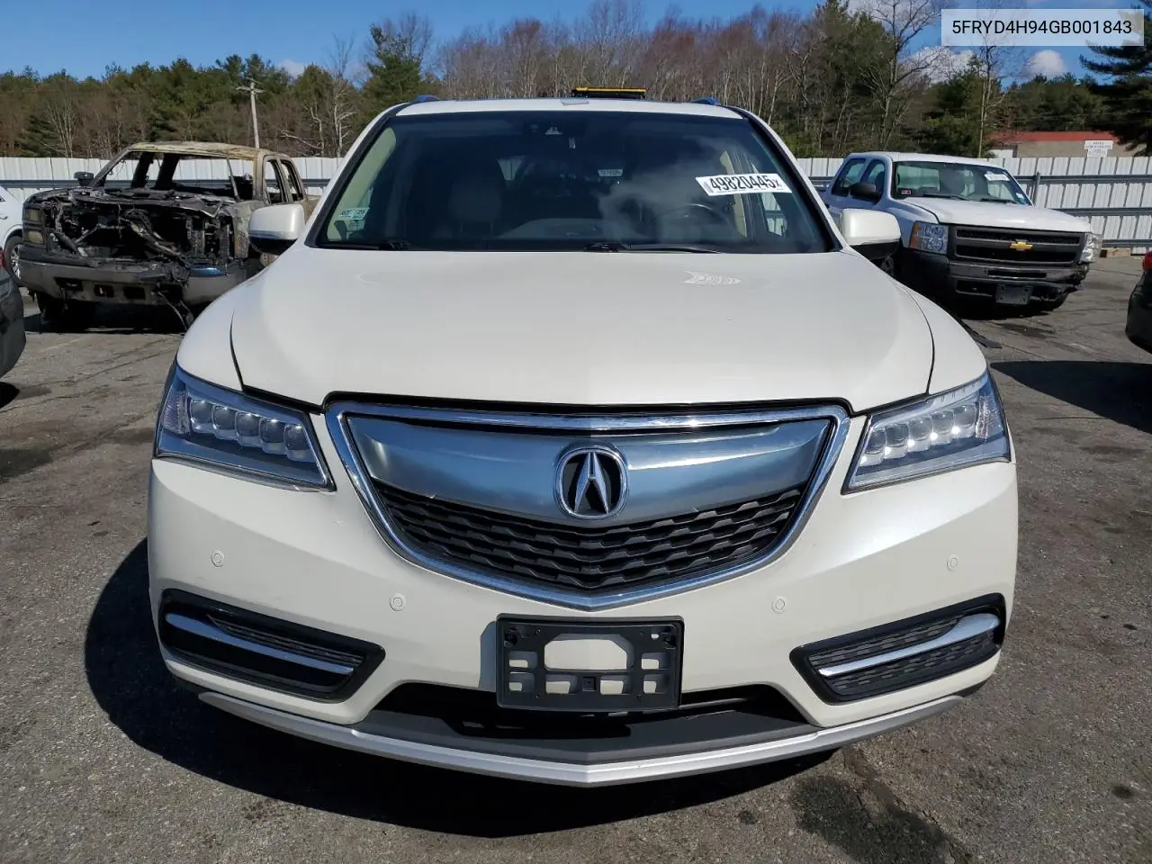 2016 Acura Mdx Advance VIN: 5FRYD4H94GB001843 Lot: 49820445