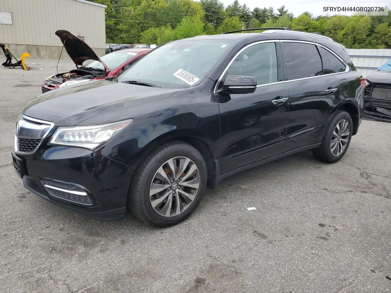 2016 Acura Mdx Technology VIN: 5FRYD4H44GB020736 Lot: 55936585