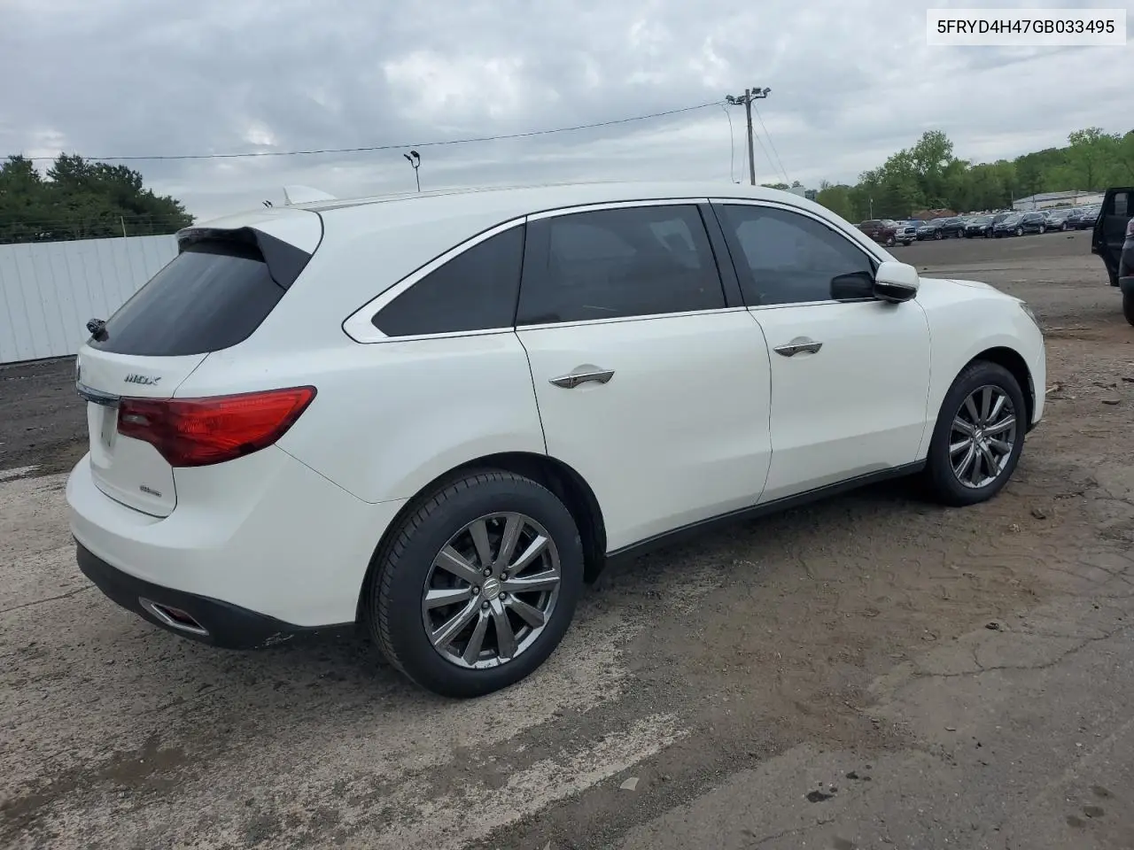 2016 Acura Mdx Technology VIN: 5FRYD4H47GB033495 Lot: 56834725