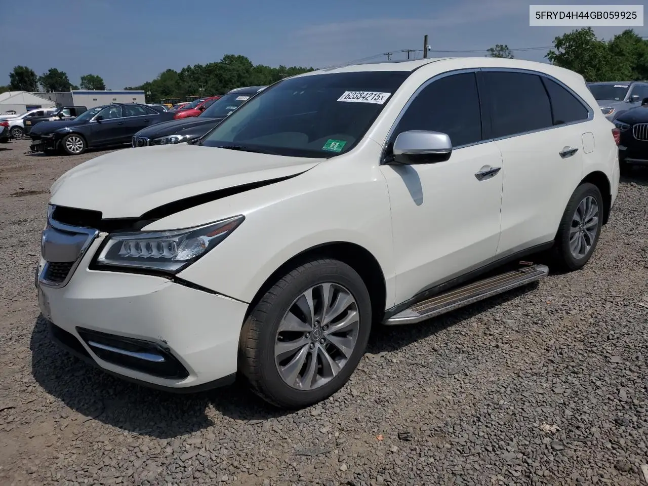2016 Acura Mdx Technology VIN: 5FRYD4H44GB059925 Lot: 62384215