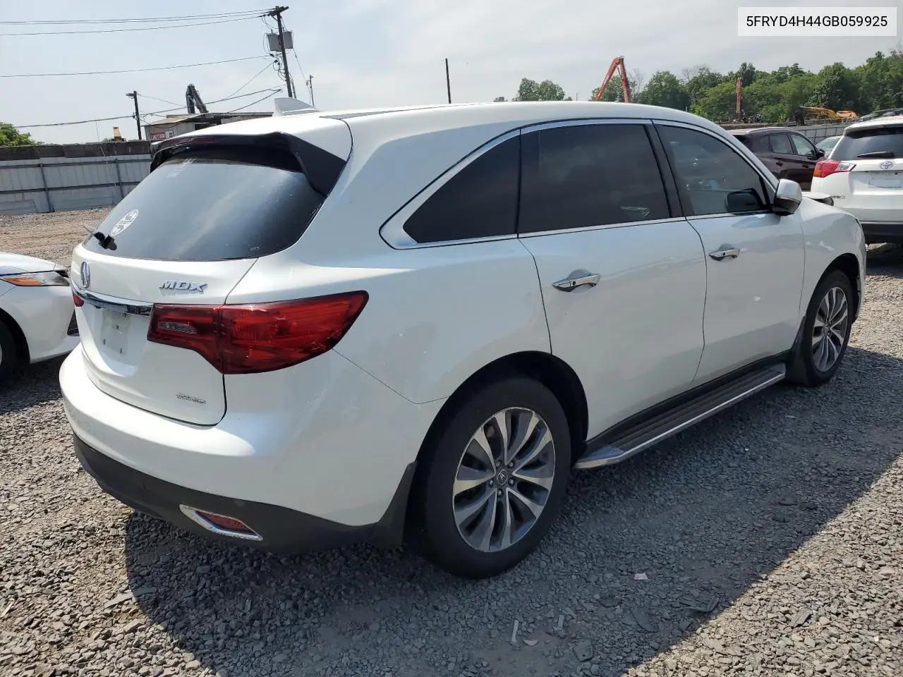 2016 Acura Mdx Technology VIN: 5FRYD4H44GB059925 Lot: 62384215