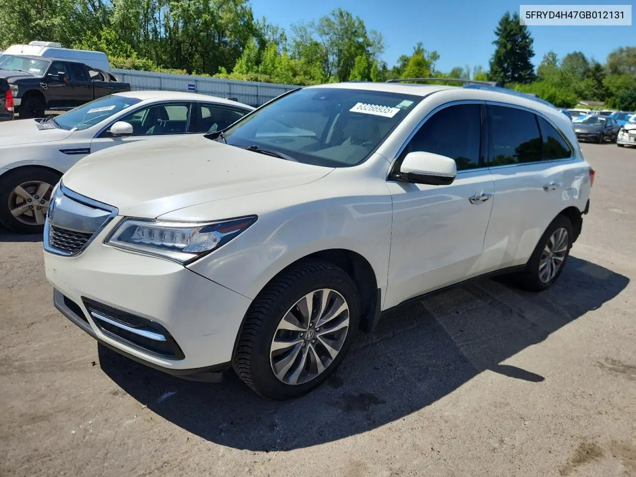 2016 Acura Mdx Technology VIN: 5FRYD4H47GB012131 Lot: 63266935
