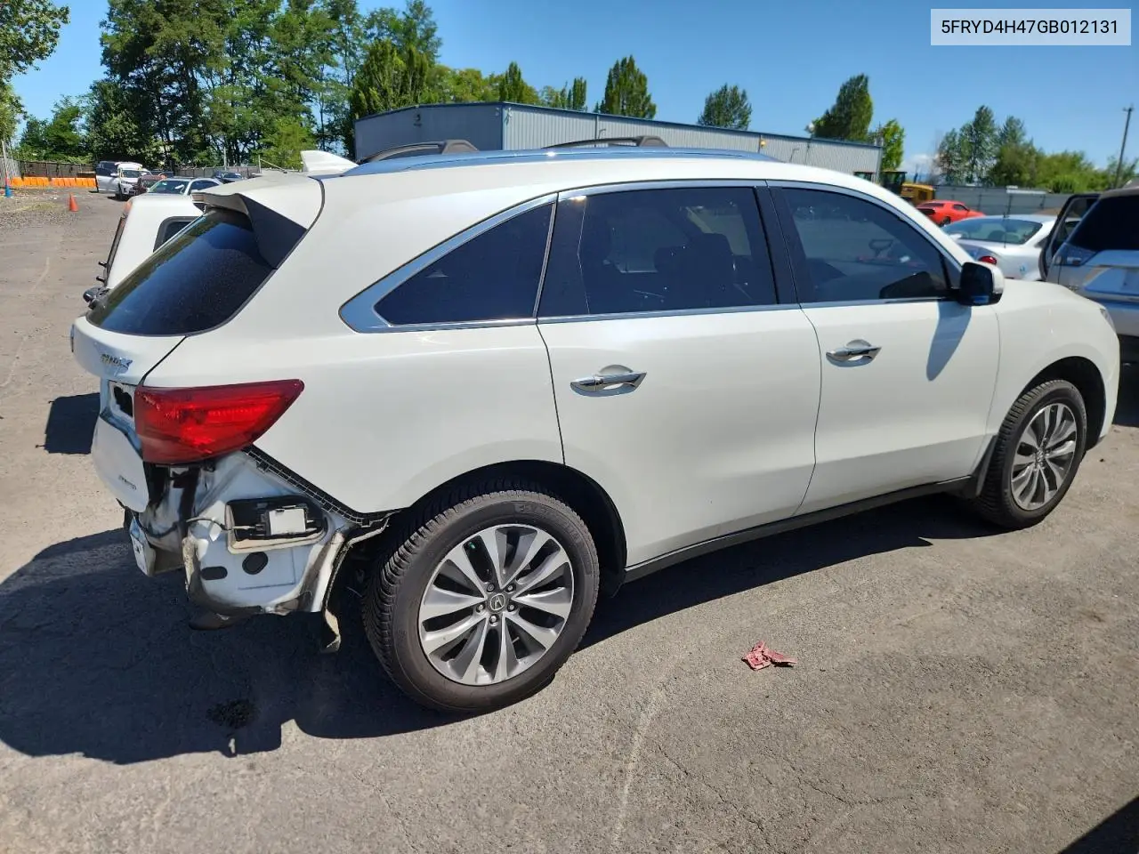 2016 Acura Mdx Technology VIN: 5FRYD4H47GB012131 Lot: 63266935